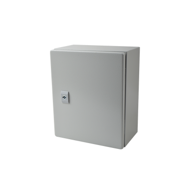 Gabinete de acero con certificación IP66 para uso en intemperie, protege los componentes eléctricos