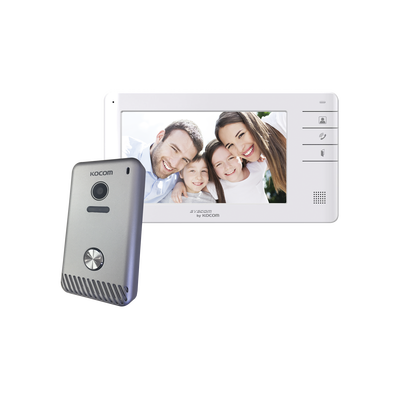 Kit de videoportero analógico Kocom KCVS701EBC con monitor y unidad exterior
