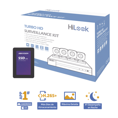 Kit de videovigilancia completo HiLook para casa o negocio