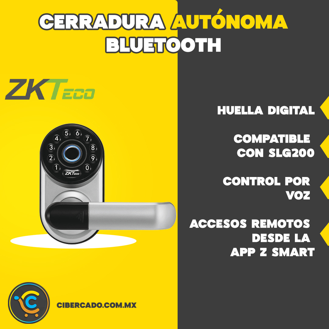 Cerradura autónoma Bluetooth / Huella Digital / Compatible con SLG200 para administración por INTERNET