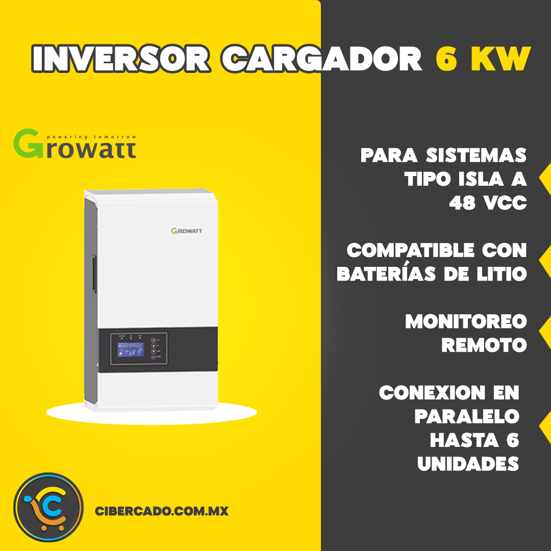 Inversor Cargador 6 kW para Sistemas tipo Isla a 48 Vcc