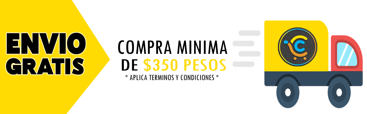 Envíos gratis en compras mínimas de $350.00